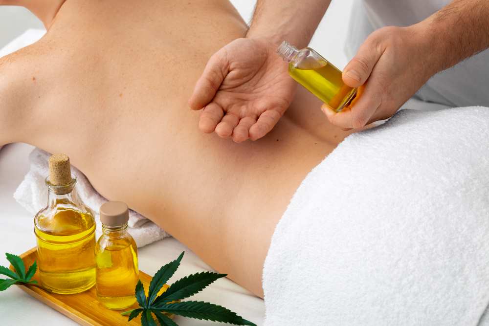 CBD konopná masáž na uvolnění svalů